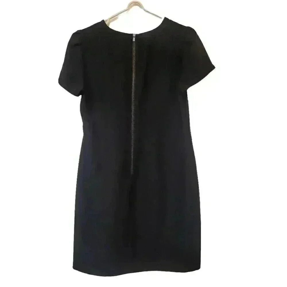 Banana Republic Women's Black Polyester Pleated Sleeve Sheath Dress - Picture 8 of 12